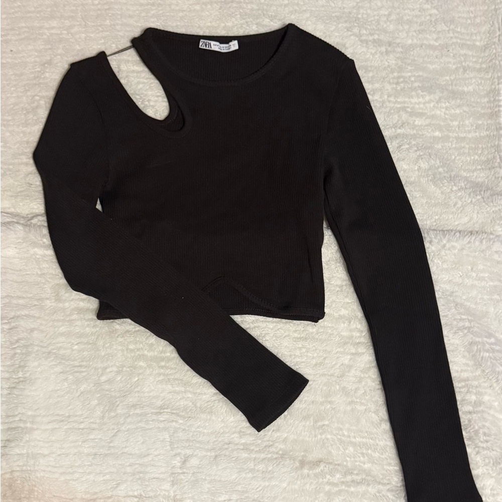 Zara Black Cutout Crop Top